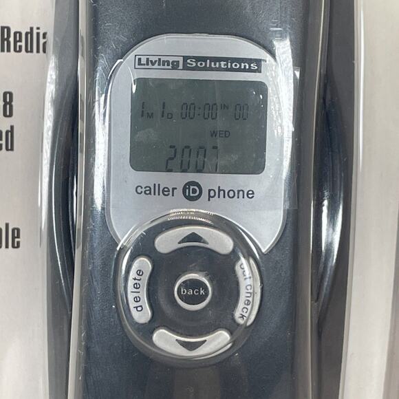 Living Solutions Corded Telephone Phone Gray/Black Caller ID LCD Mountable - Picture 2 of 8